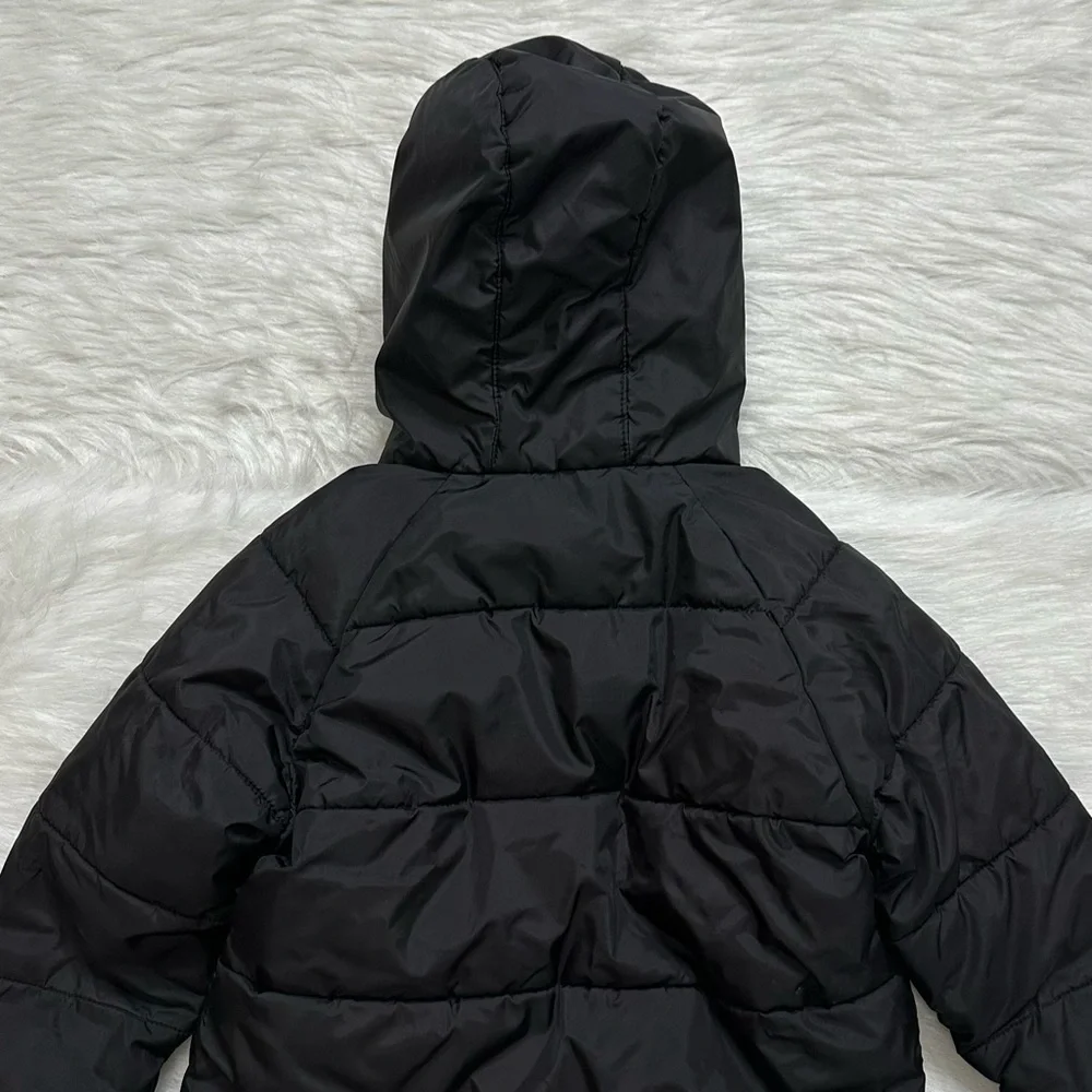 Wonder Nation Toddler Size 5T Black Full Zip Winter Hoodie Puffer Jacket